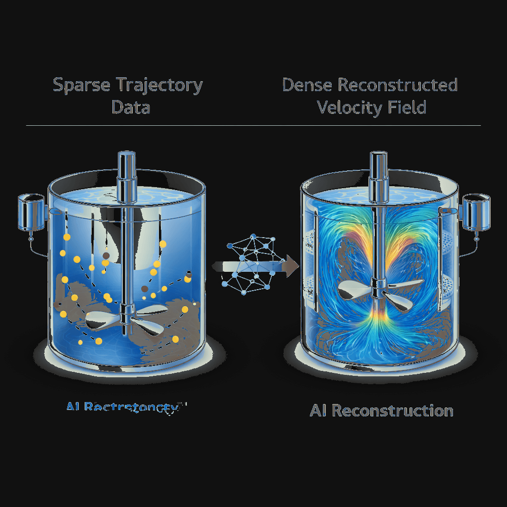 Sparse trajectory data reconstructed into dense velocity field using AI